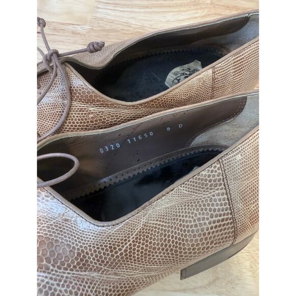 Vintage Joti Handcrafted in Italy Lizard Men\'s Dress Shoes Tan Size 8 JL